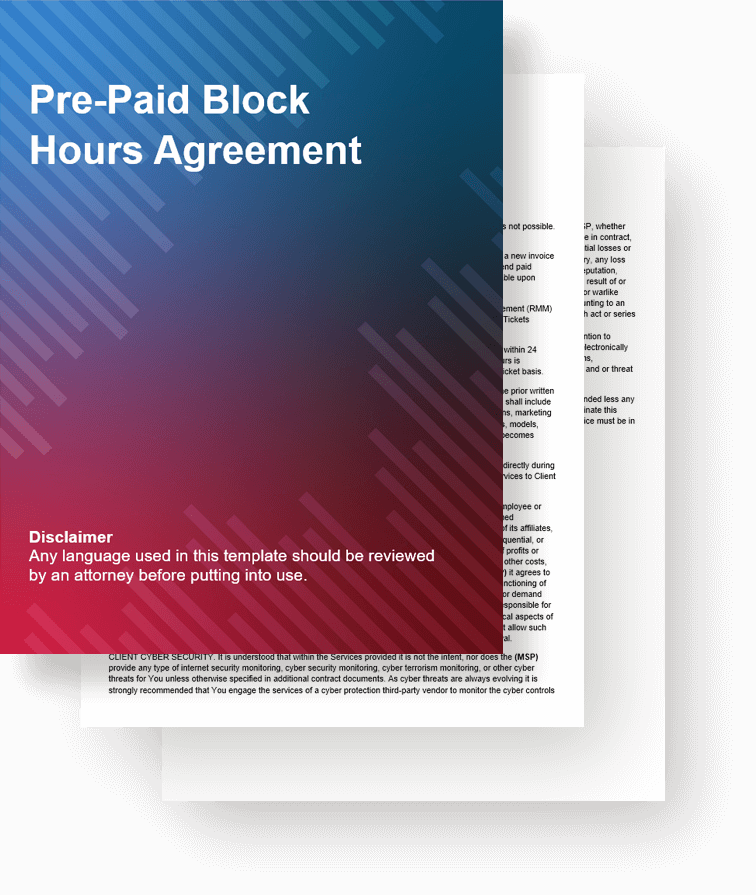 Pre-paid block hours agreement preview