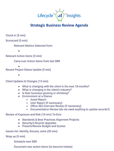 Sample Quarterly Business Review