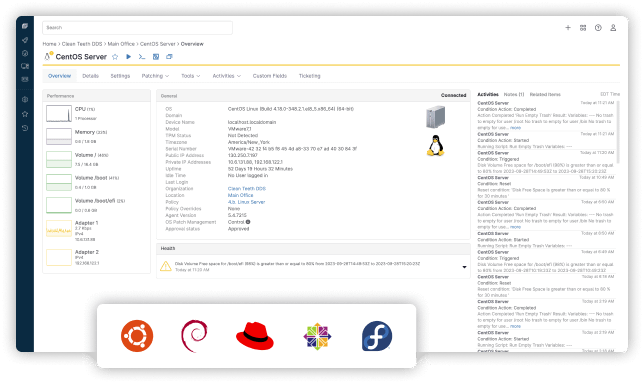 Screenshot of Linux Endpoint Management software