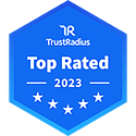 TrustRadius Top Rated 2023 badge