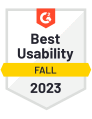 G2 Best Usability Fall 2023 badge