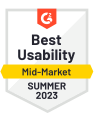 Best Usability Mid-Market Summer 2023 Badge