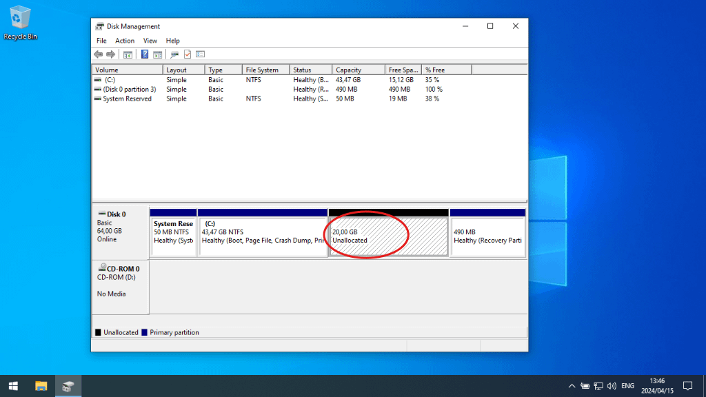 Partitioning a Hard Drive in Windows 10