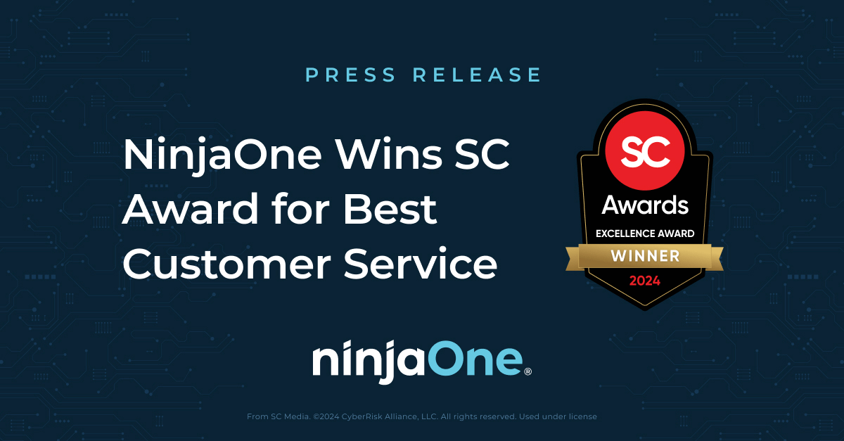 NinjaOne Wins SC Award for Best Customer Service