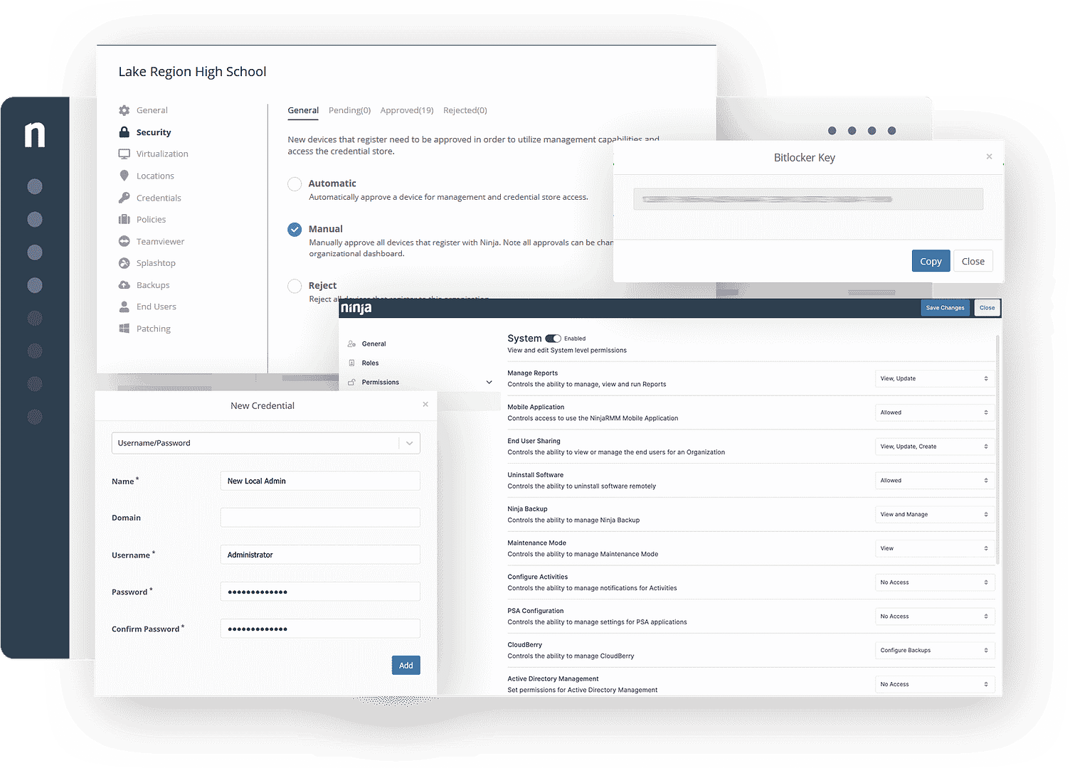 Screenshot of Windows Endpoint Security Software