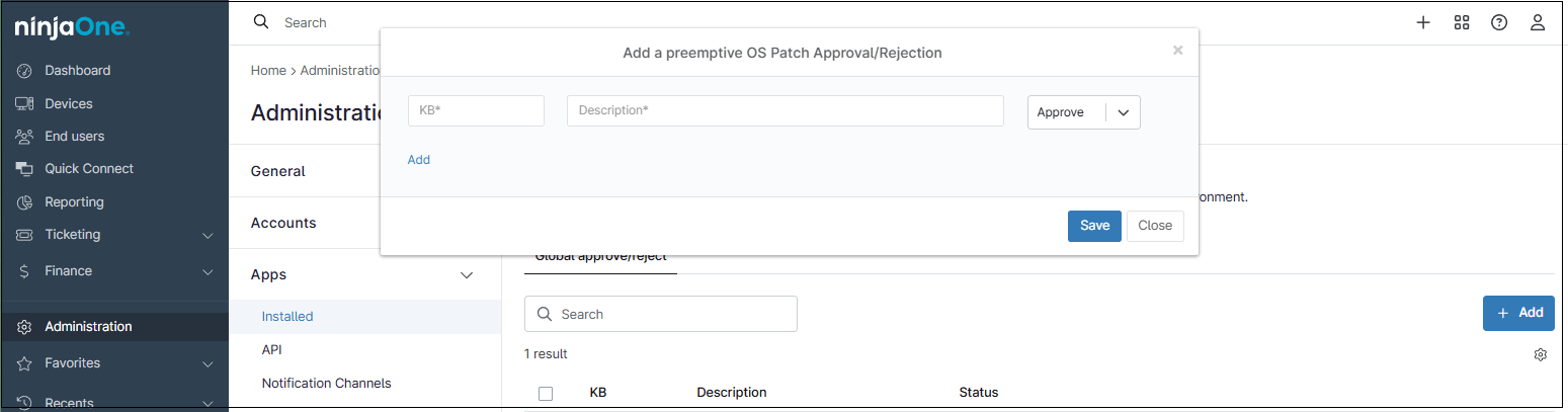 Add a preemptive OS Patch Approval/Rejection