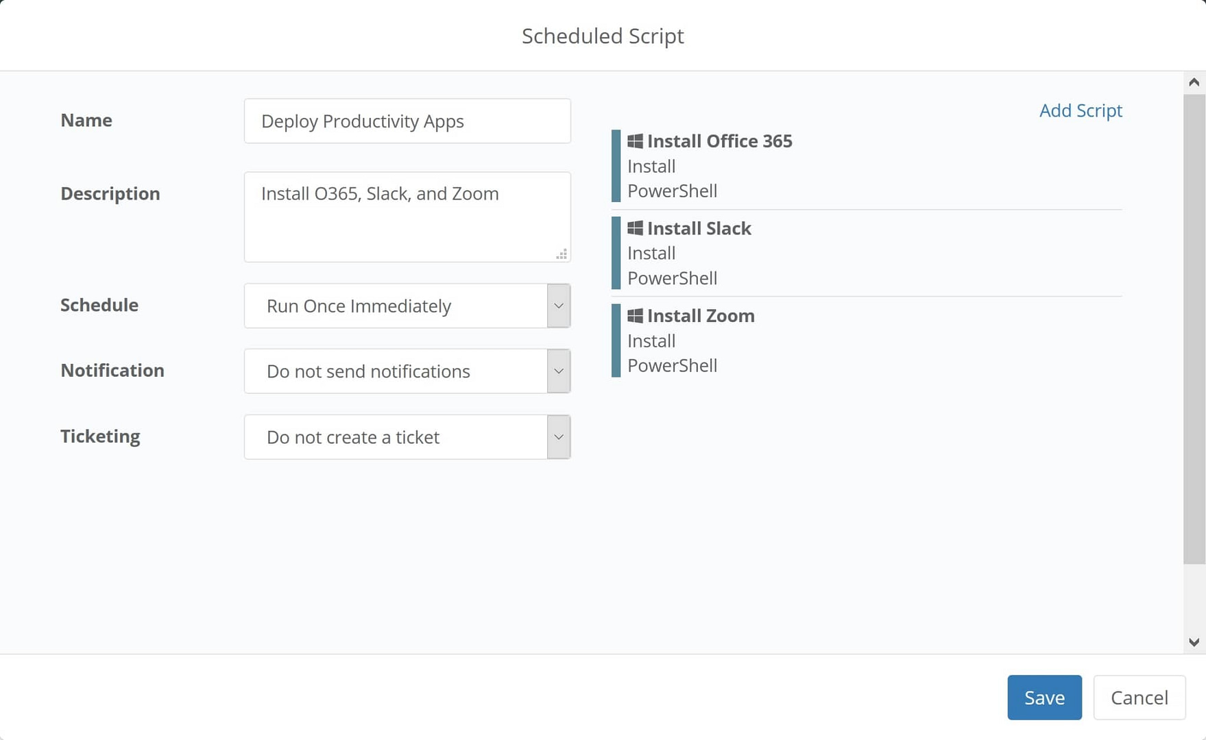 how to deploy software using NinjaOne