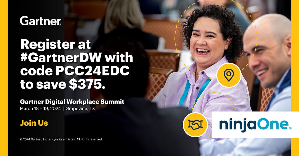 Unisciti a NinjaOne e Patra per il Gartner Digital Workplace Summit