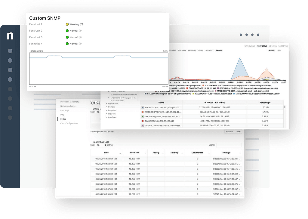 UI of network management tool NinjaOne