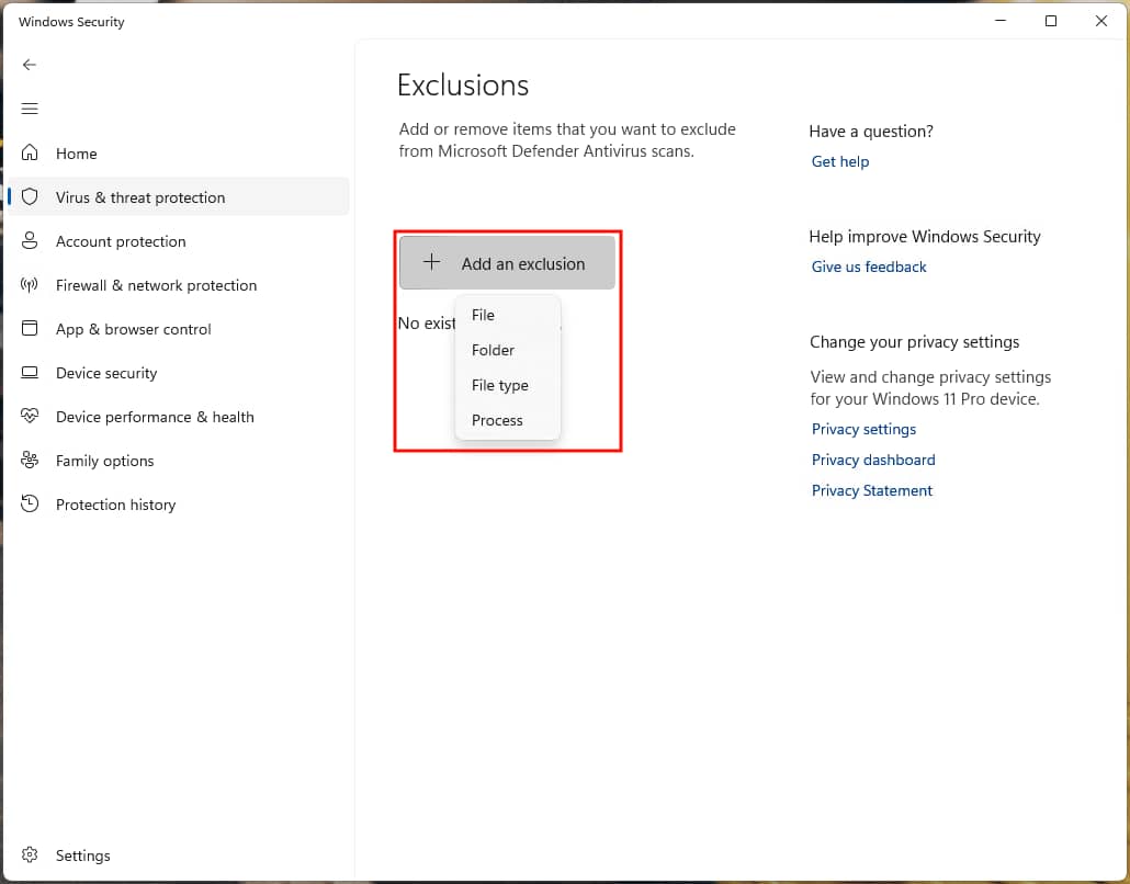 Add an exclusion option