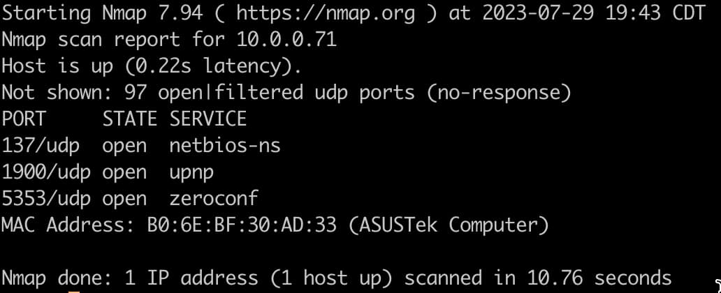 UDP Scanning 