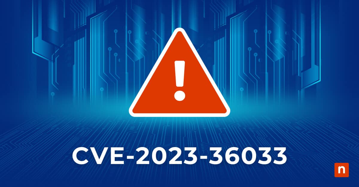 A caution sign for the blog What Is Microsoft CVE-2023-36033?