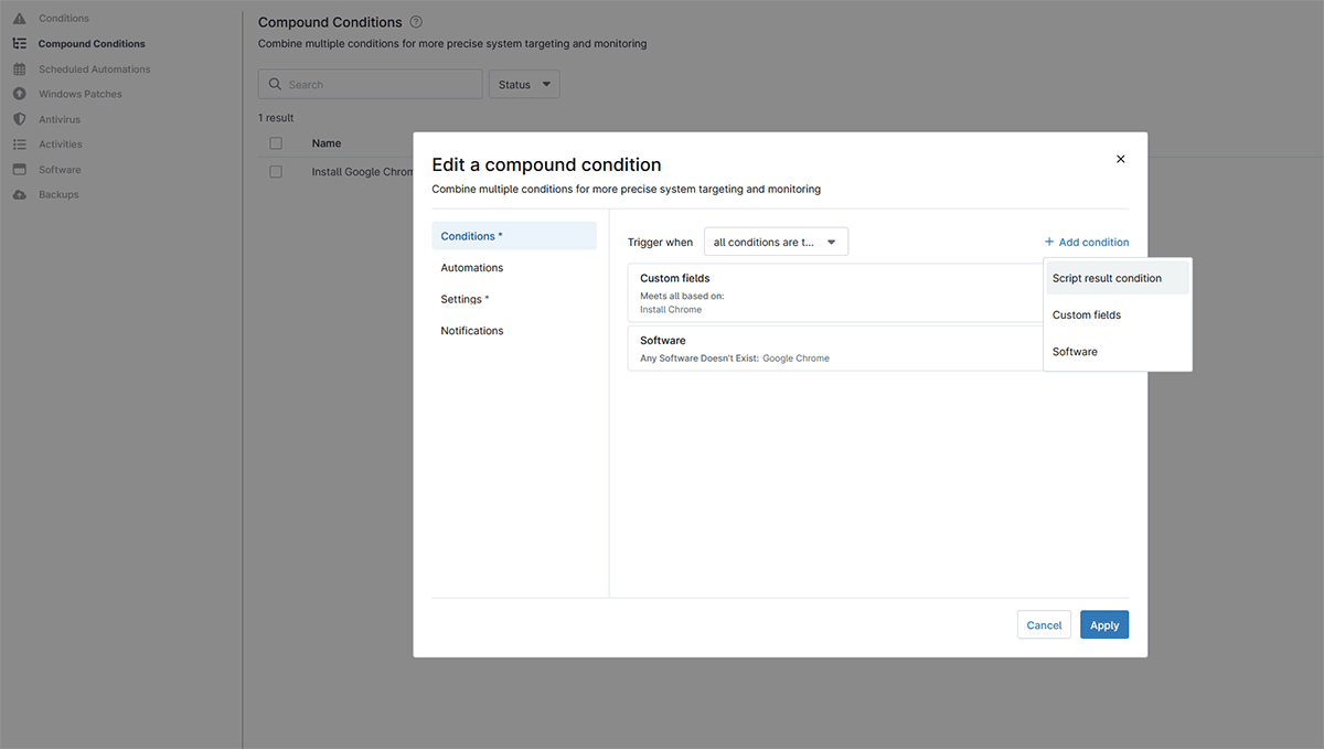 Compound Conditions screenshot