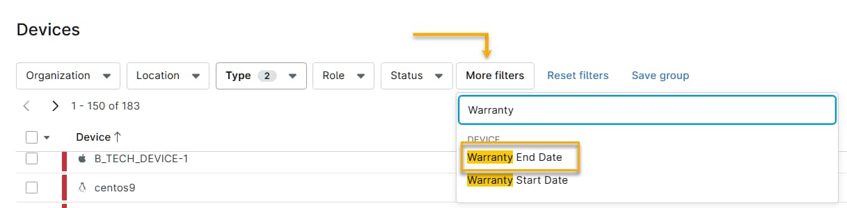 WarrantyTracking_MoreFiliters.png