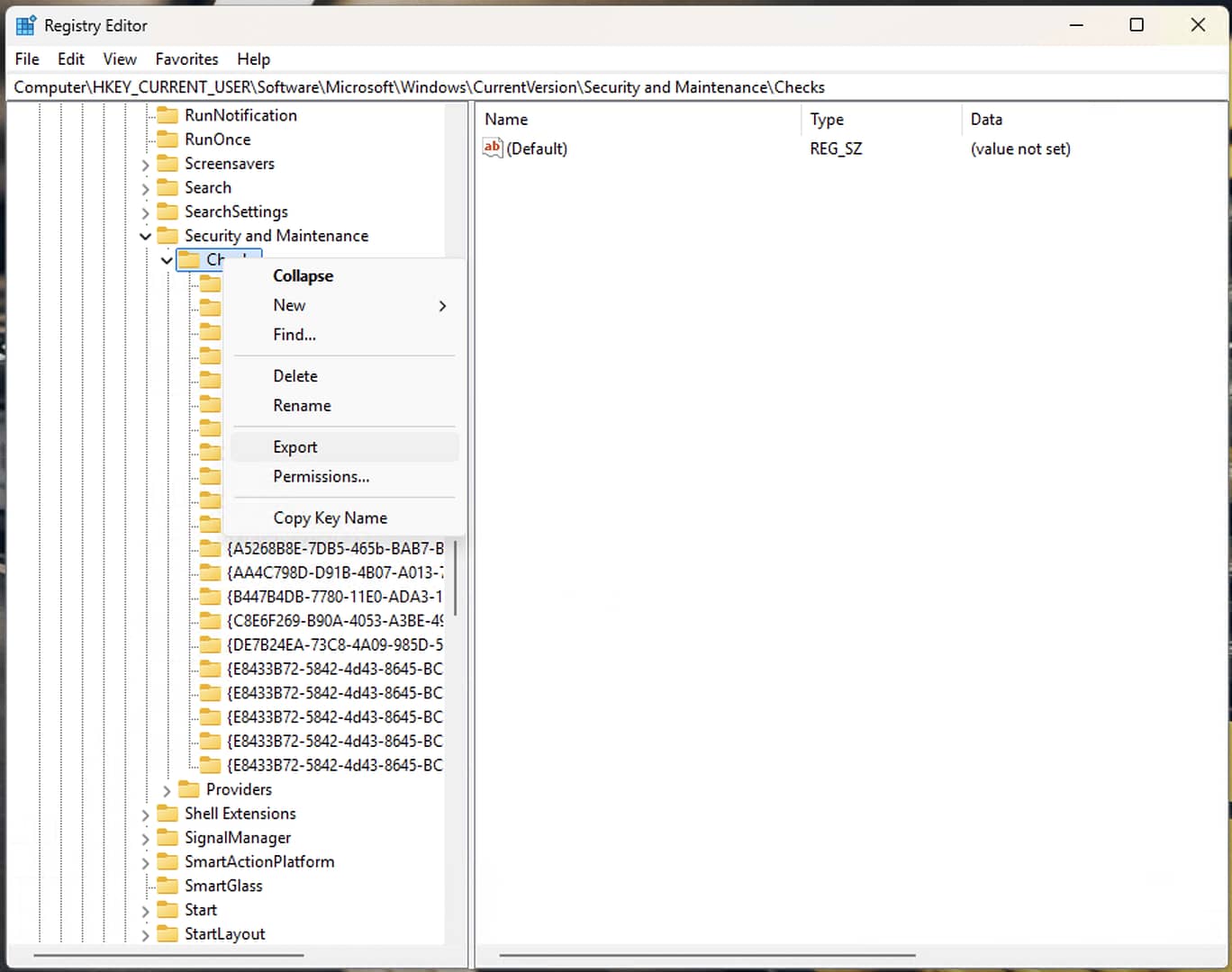 Registry editor dialog box