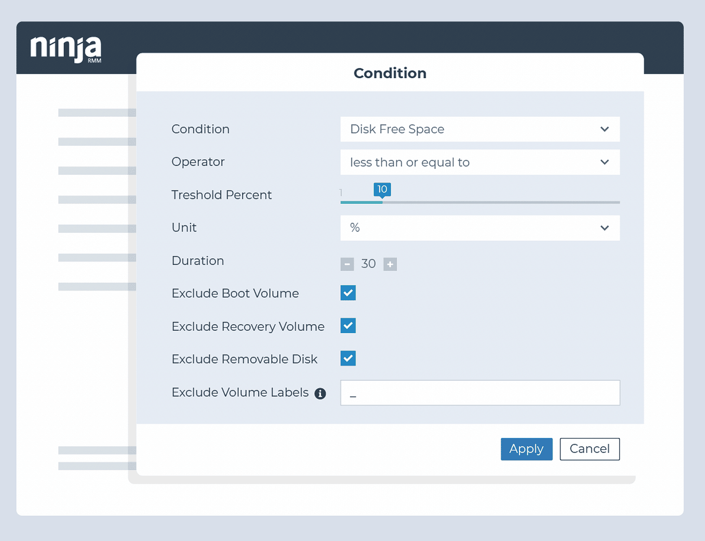 Drive monitoring checklist