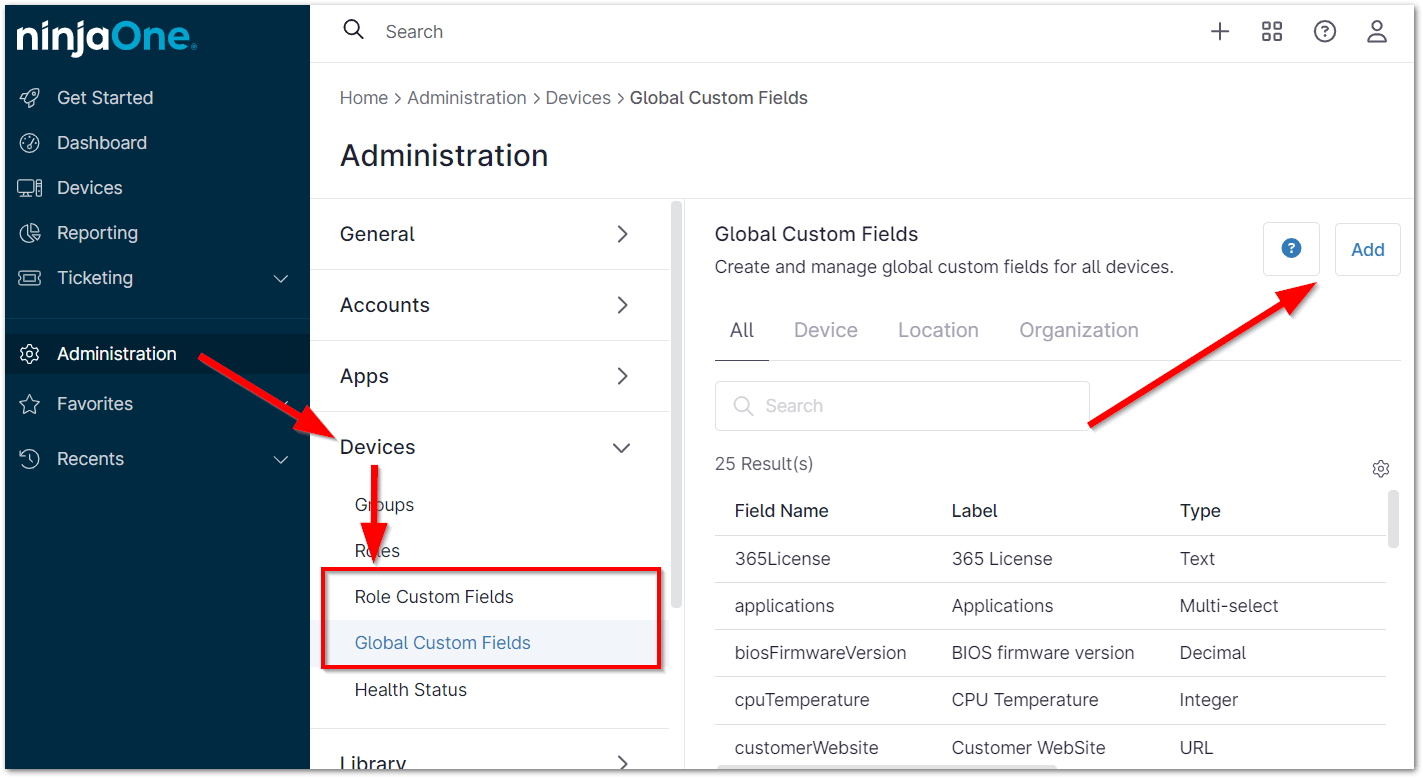 Create Custom Fields 