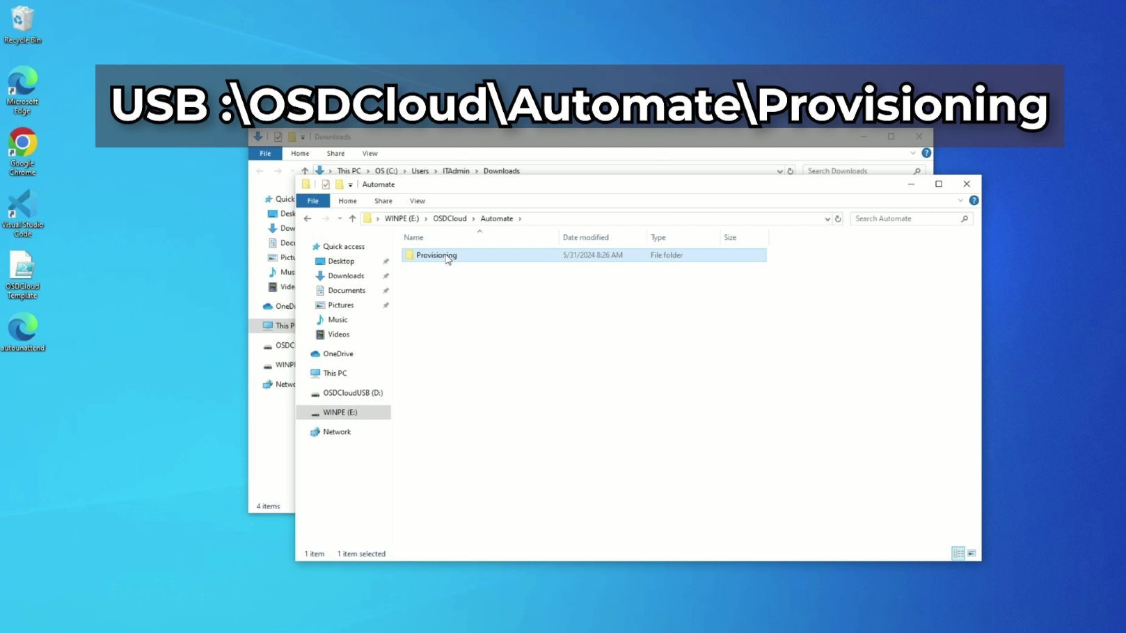 USB OScloud Automate Provisioning