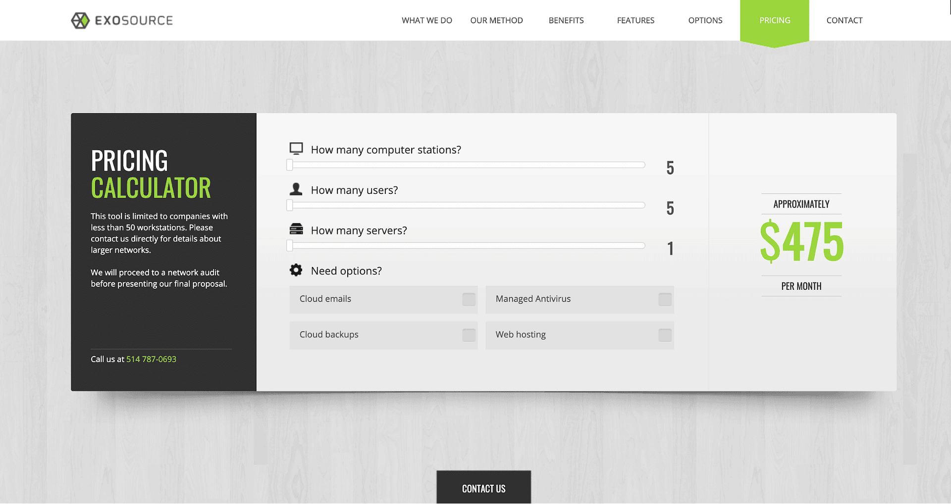 calculateur de prix pour les services informatiques