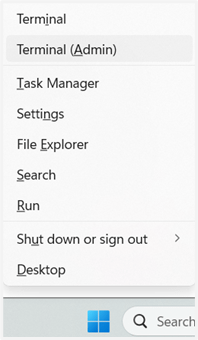 Open Terminal (Admin)