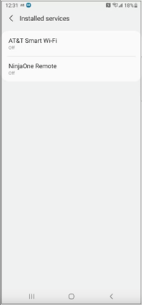 Tap Installed services