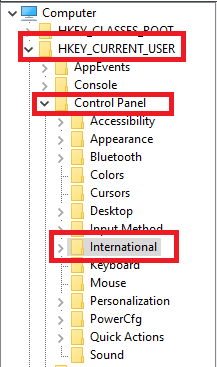 Date and Time Settings in Registry Editor