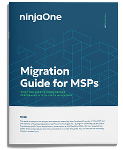 The cover of Migration Guide for MSPs