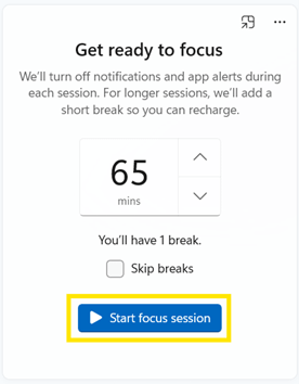 Starting a focus session