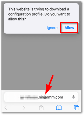 Download profile pop-up