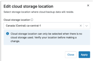 Edit cloud storage location
