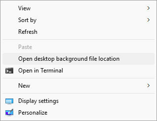 Open desktop background file location