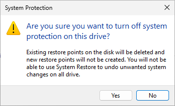 System protection alert