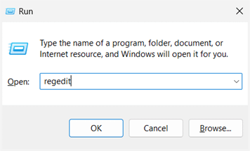 Run regedit