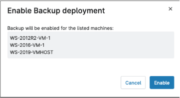 Enable backup deployment
