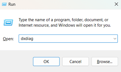 Launch DirectX Diagnostic Tool