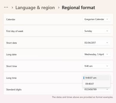 Set your time format, Choose a 12-hour clock or Choose a 24-hour clock