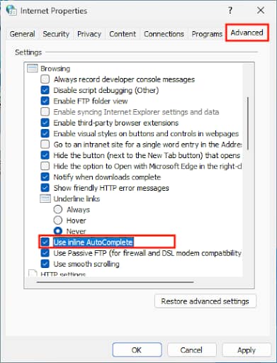 Use inline AutoComplete
