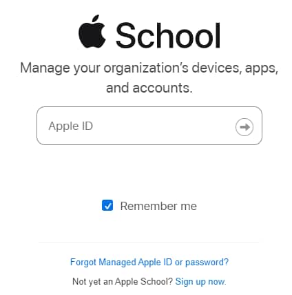 Go to the Apple School Manager Site.