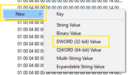 Adding new DWORD value