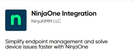 Capture d'écran de l'intégration ServiceNow NinjaOne