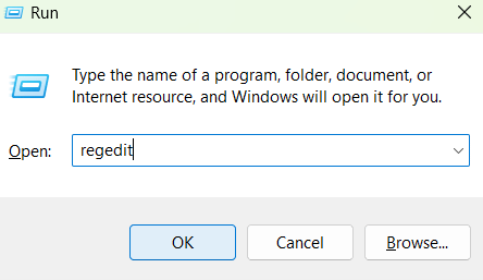 Open registry editor