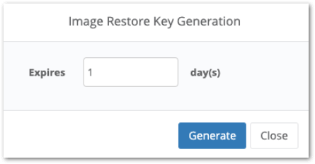 Image Restore Key Generation