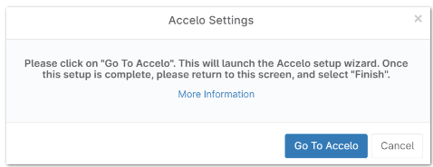 A screenshot showing the "Go To Accelo" window