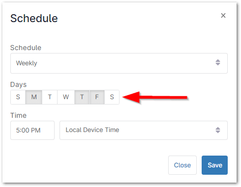 Scheduling options