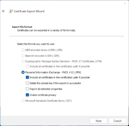 Export File Format