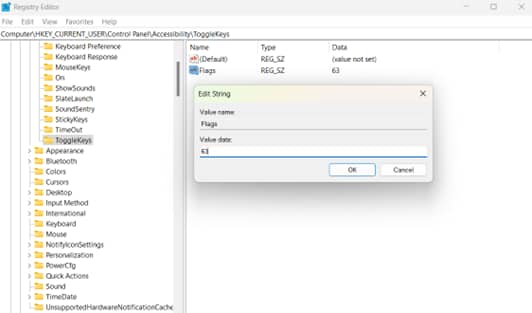 Add value data to ToggleKey