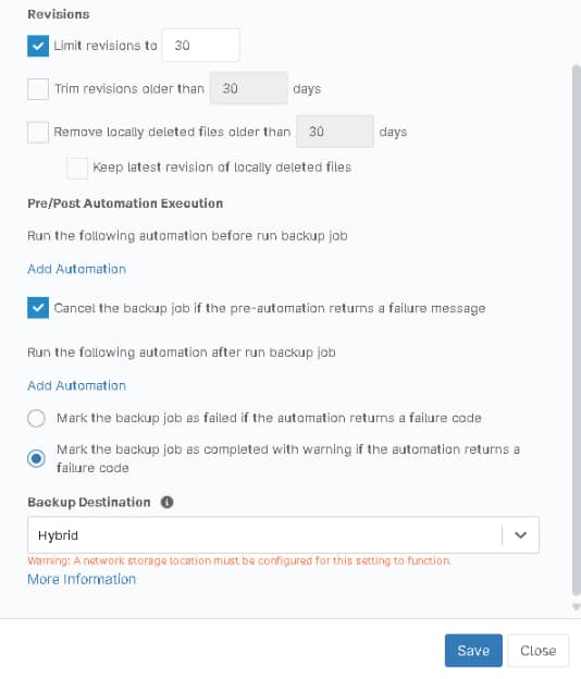 Revisions Options