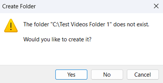 Create Folder prompt