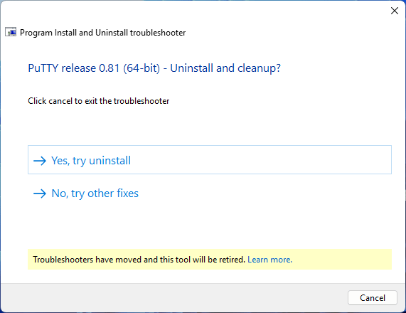 Uninstall and clean up of a program