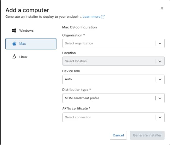 Add a computer dialog box